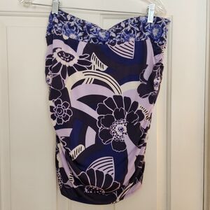 Free People She Is Something Else Mini Tulip Skirt Size Large Plum Combo Beach